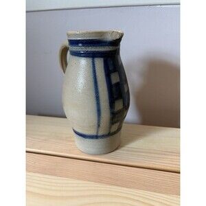 Stoneware Pitcher Blue and Brown 1L with Handle